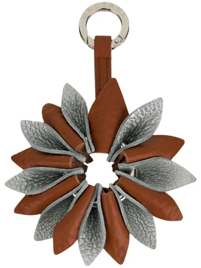 Orciani Schlüsselanhänger Mit Blütenmotiv In Brown