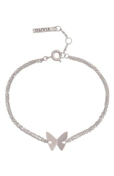 Olivia Burton Social Butterfly Chain Bracelet In Silver