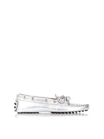 Tod's Silver Leather Gommino Loafers
