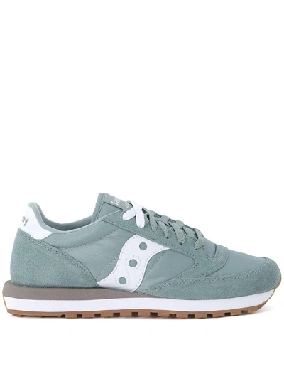 Saucony Jazz Green And White Suede And Nylon Sneaker In Verde