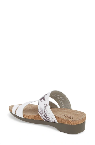 Munro 'aries' Sandal In White Snake Print Leather