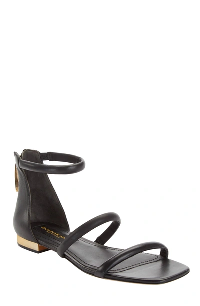 Donna Karan Galina Leather Sandal In Black