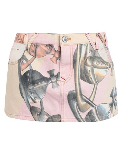 Vivienne Westwood Woman Denim Skirt Pink Size 26 Organic Cotton
