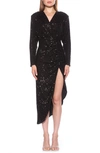 Alexia Admor Silena Surplice Dolman Sleeve Dress In Black