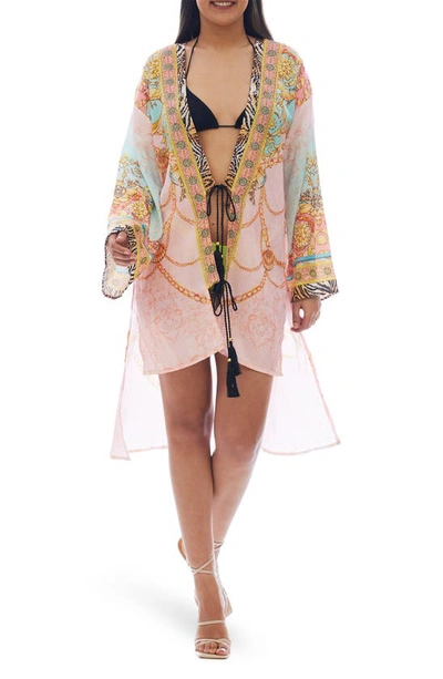 Ranee's Print Cover-up Duster In Pink