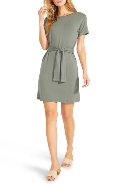 Bb Dakota By Steve Madden Tie Front T-shirt Dress In Surplus Green