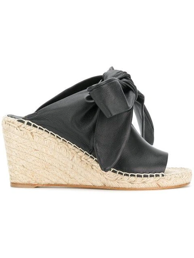 Mumofsix Knotted Wedge Mules In Black