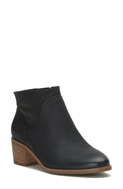 Lucky Brand Women's Claral Block-heel Ankle Booties In Black Leather