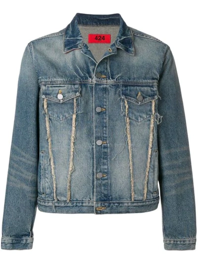 424 Frayed Detail Denim Jacket In Blue