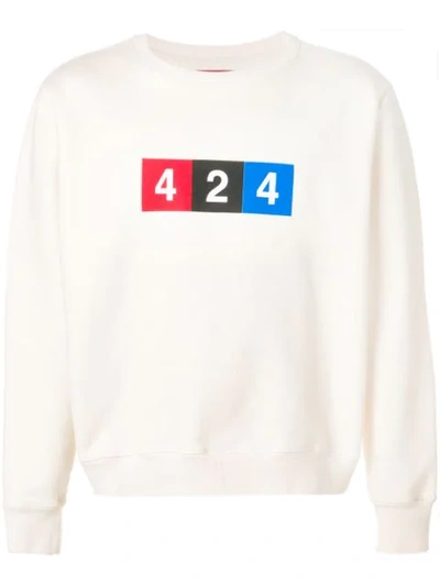 424 Logo Print Sweatshirt In Neutrals