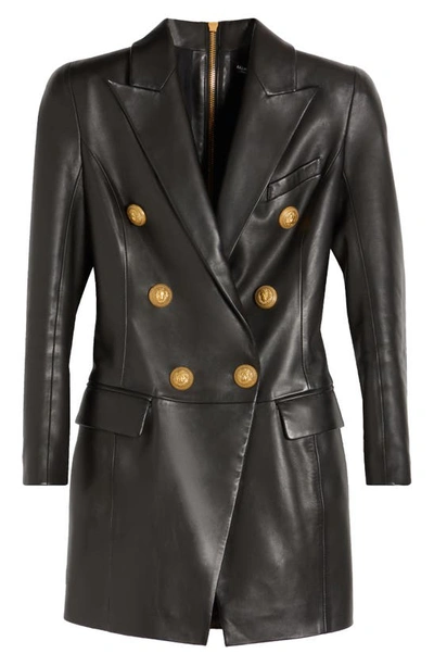 Balmain Leather Dress 6 Buttons In Black