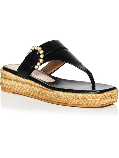 Stuart Weitzman Pearl Womens Wedge Embellished Thong Sandals In Multi