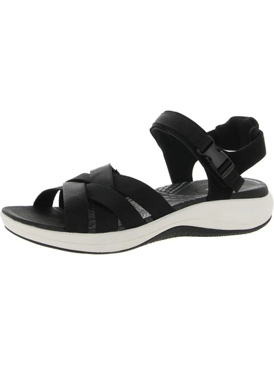 Cloudsteppers By Clarks Mira Tide Womens Cushioned Footbed Criss-cross Front Sport Sandals In Black
