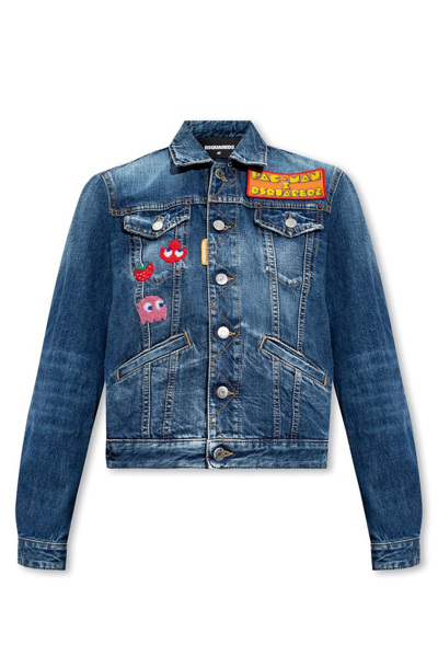 Dsquared2 X Pac-man Appliqué Denim Jacket In New