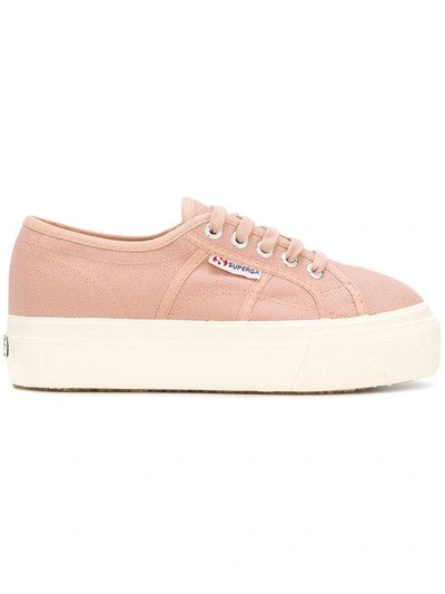 Superga Flatform Sole Trainers - Pink