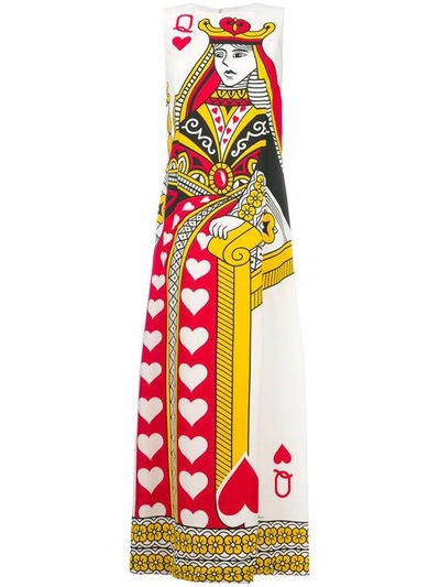 Dolce & Gabbana Queen Of Hearts Maxi Dress In White