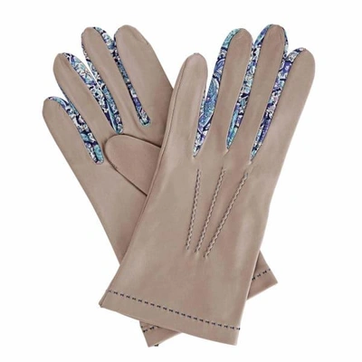 Gizelle Renee Philomena Grey Leather Gloves With Bc Liberty Tana Lawn
