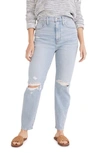 Madewell Ripped High Waist Mom Jeans In Lowden