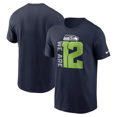 Nike College Navy Seattle Seahawks Local Essential T-shirt In Blue