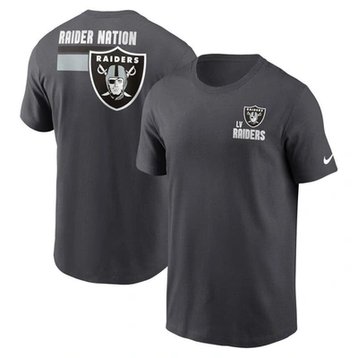 Nike Anthracite Las Vegas Raiders Blitz Essential T-shirt In Black