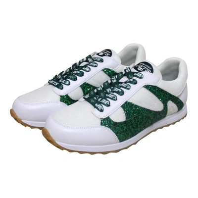 Cuce White New York Jets Glitter Sneakers
