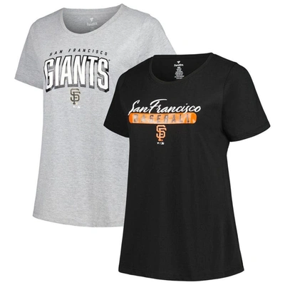 Profile Black/heather Gray San Francisco Giants Plus Size T-shirt Combo Pack