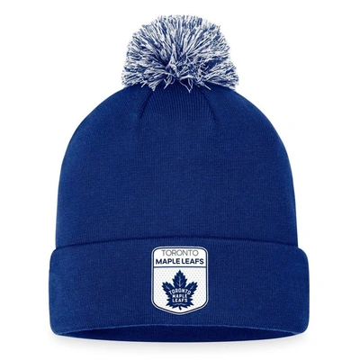 Fanatics Branded  Blue Toronto Maple Leafs 2023 Nhl Draft Cuffed Knit Hat With Pom