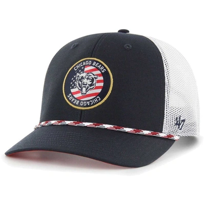 47 '  Navy/white Chicago Bears Union Patch Trucker Adjustable Hat