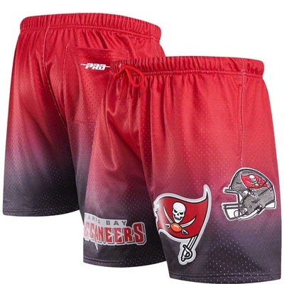 Pro Standard Black/red Tampa Bay Buccaneers Ombre Mesh Shorts