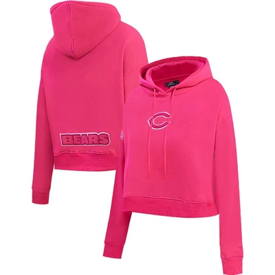 Pro Standard Chicago Bears Triple Pink Cropped Pullover Hoodie