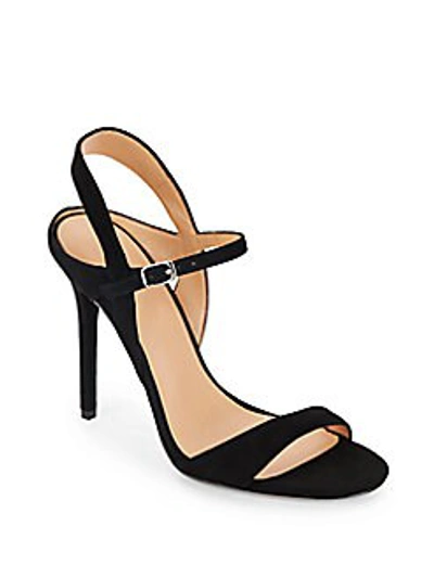 Halston Heritage Leather Open-toe Stiletto Sandals In Black