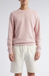 Sunspel Cotton French Terry Sweatshirt In Shell Pink