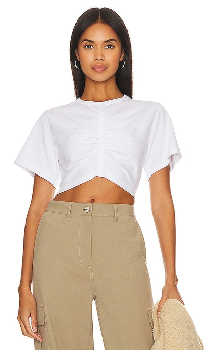 A.l.c Johanna Ruched Crop Tee In White