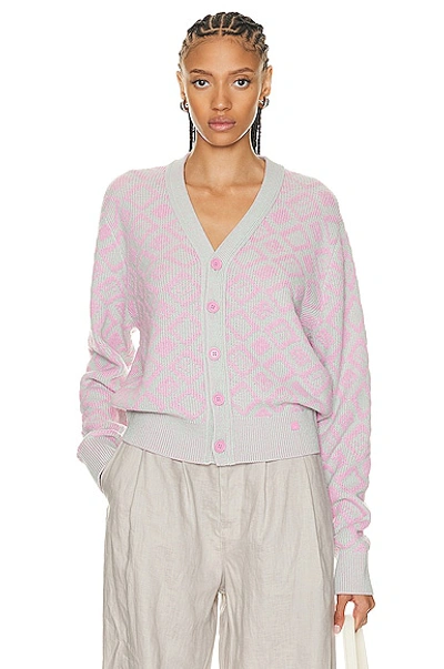 Acne Studios Knit Cardigan In Bubble_pink_spring_green