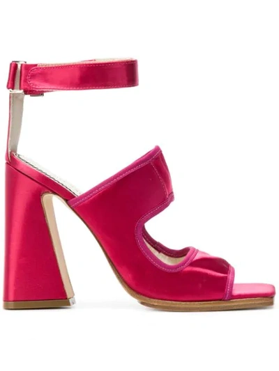 Nicole Saldaña Block Heel Sandals In Pink