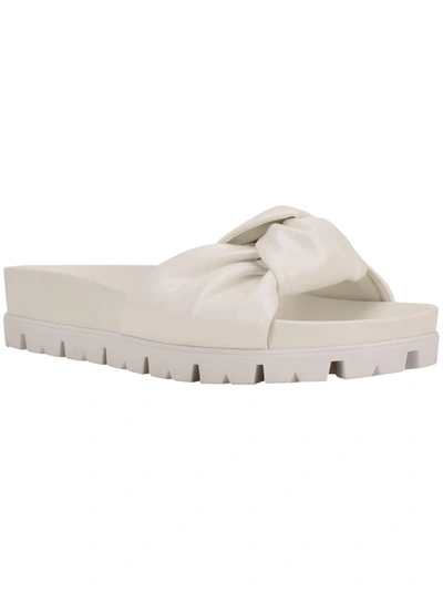 Calvin Klein Chaya  Womens Slip On Outdoors Platform Sandals In White