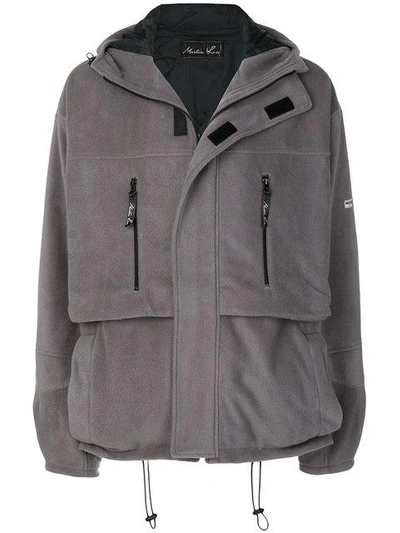 Martine Rose Oversized Hooded Jacket In Taupe-grey