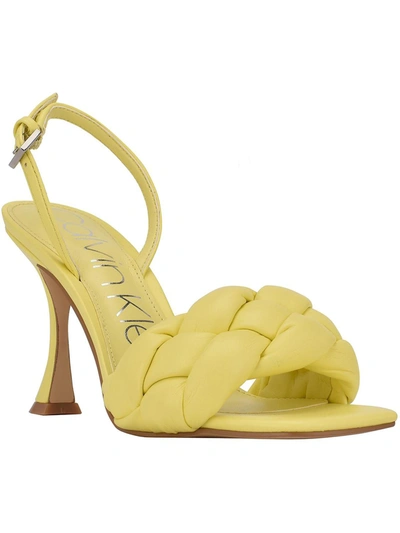 Calvin Klein Womens Open Toe Pumps Ankle Strap In Yellow