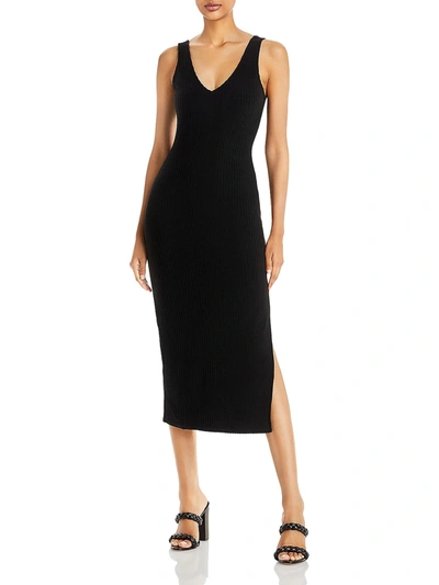 Aqua Womens Fitted Midi Bodycon Dress In Black