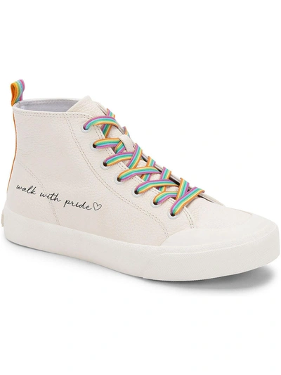 Dolce Vita Brycen Pride Womens Leather Lifestyle High-top Sneakers In White