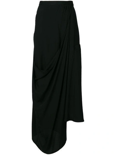 Yohji Yamamoto Asymmetric Midi Skirt - Black