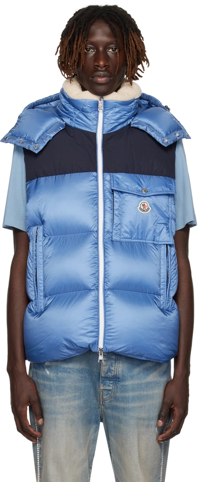 Moncler Oust Waistcoat In 722 Blue