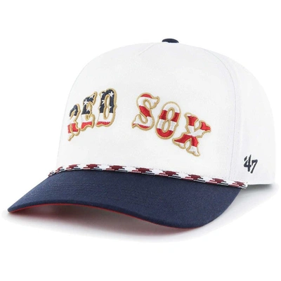 47 ' White Boston Red Sox Flag Script Hitch Snapback Hat