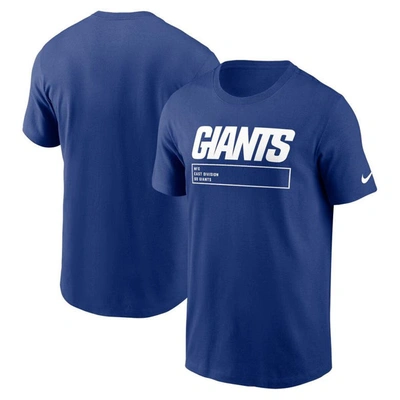 Nike Royal New York Giants Division Essential T-shirt In Blue