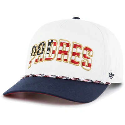 47 ' White San Diego Padres Flag Script Hitch Snapback Hat