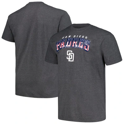 Profile Men's  Heather Charcoal San Diego Padres Big And Tall American T-shirt