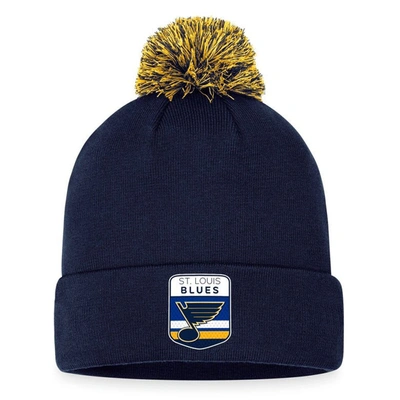 Fanatics Branded  Navy St. Louis Blues 2023 Nhl Draft Cuffed Knit Hat With Pom