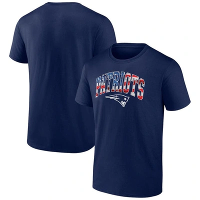 Fanatics Branded Navy New England Patriots Banner Wave Logo T-shirt
