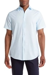 Tom Baine Slim Fit Performance Short Sleeve Button-up Shirt In White