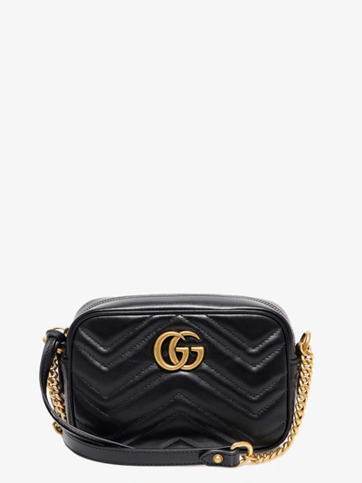 Gucci Gg Marmont Small Matelassé Leather Shoulder Bag In Black